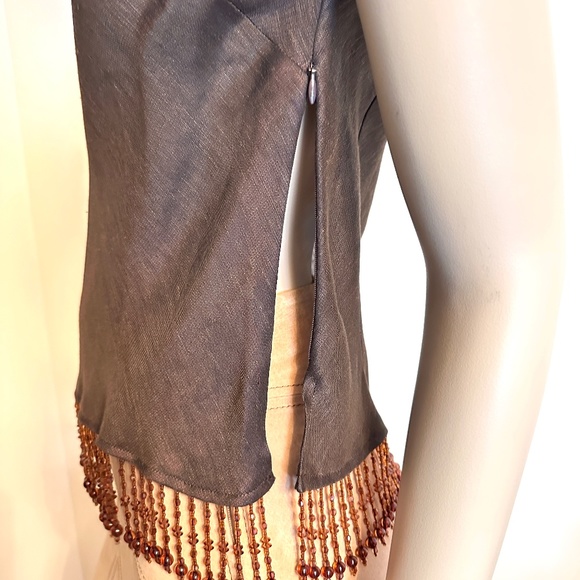 Lafayette 148 beaded linen top - Picture 9 of 13